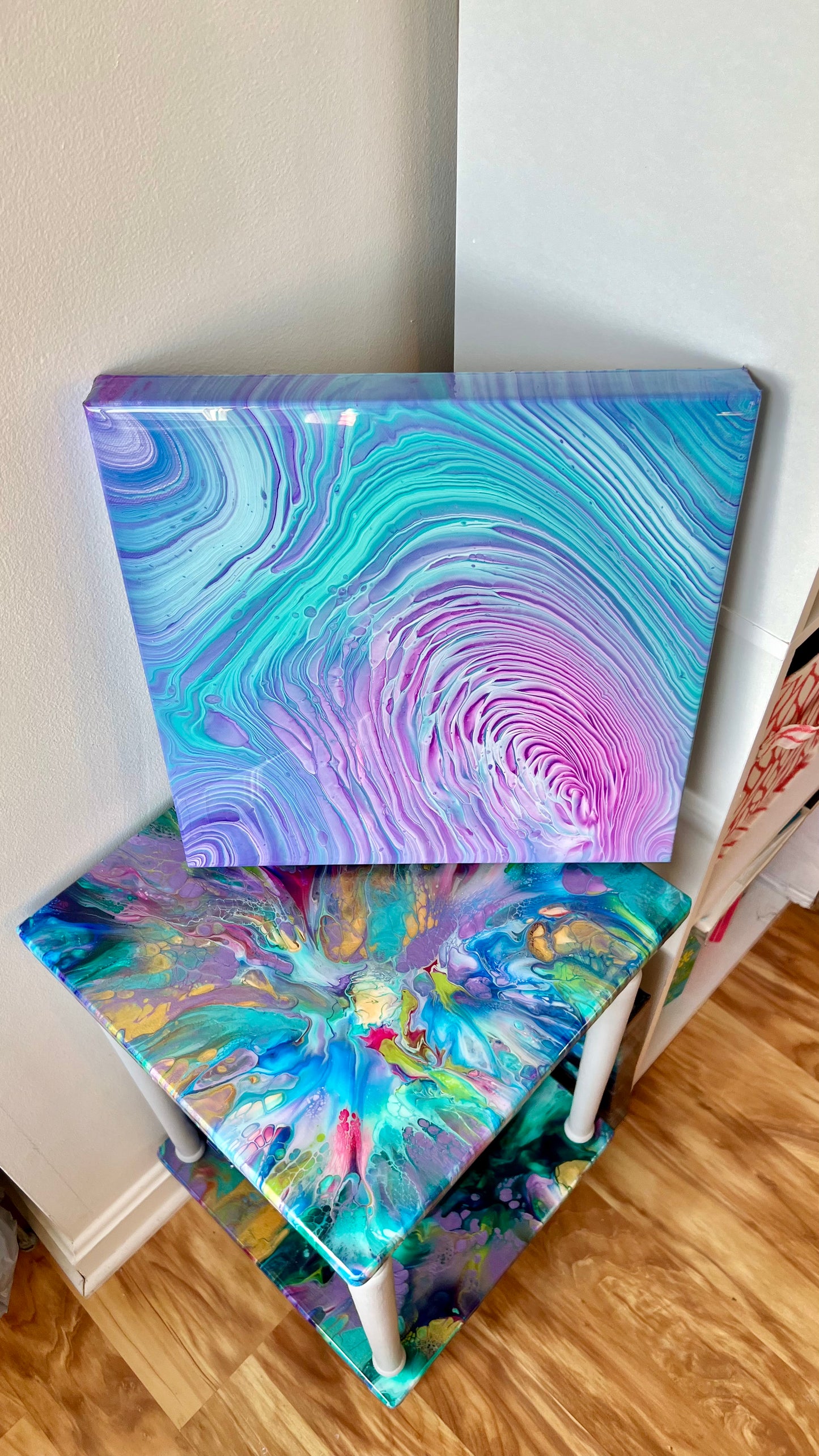 Blue & Purple Ring Pour