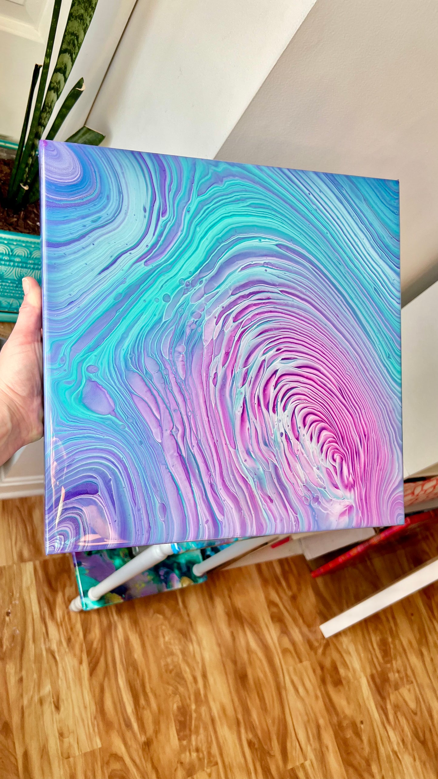 Blue & Purple Ring Pour